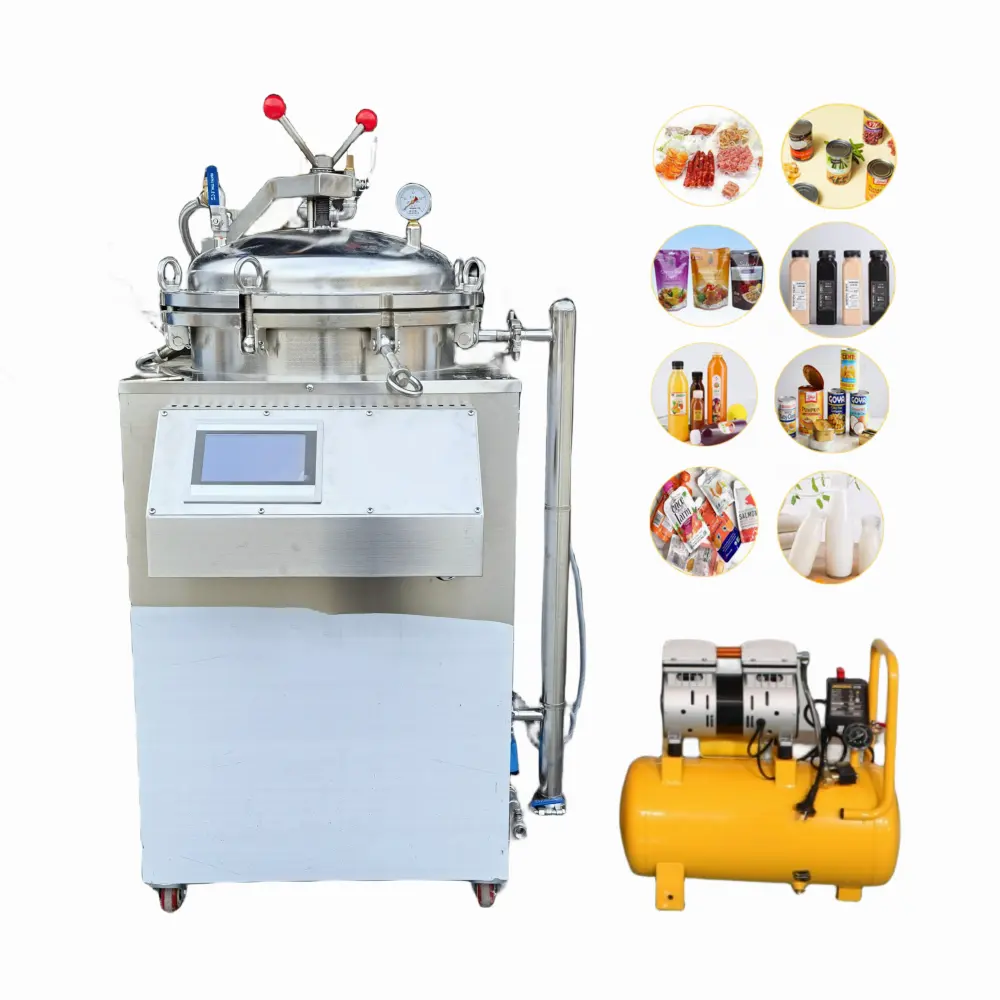 150L 100L Water Spray & Steam Mini Retort Machine For Food Sterilization