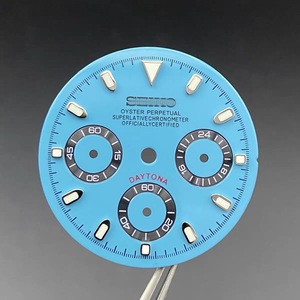 Pièce de rechange pour montre, design triple œil, plusieurs styles, émail ou finition soleil, cadran 29,5 mm compatible avec le mouvement VK63 - Product Image 3