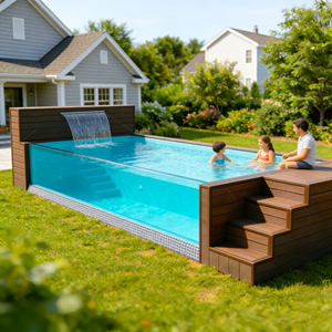 สระว่ายน้ำไฟเบอร์กลาสขนาดเล็ก ทนทานต่อรังสียูวี ทนทานต่อการกัดกร่อน แบบตั้งพื้น ชุดอุปกรณ์สระว่ายน้ำไฟเบอร์กลาสสำเร็จรูป - Product Image 3