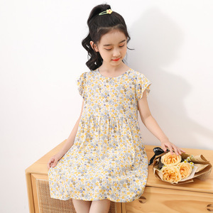 Robe <span class=keywords><strong>d</strong></span>'<span class=keywords><strong>été</strong></span> pour filles, style princesse coréenne, en coton, sans manches, pour petites filles, motif floral, brocart de soie, douce, vente en gros - Product Image 3