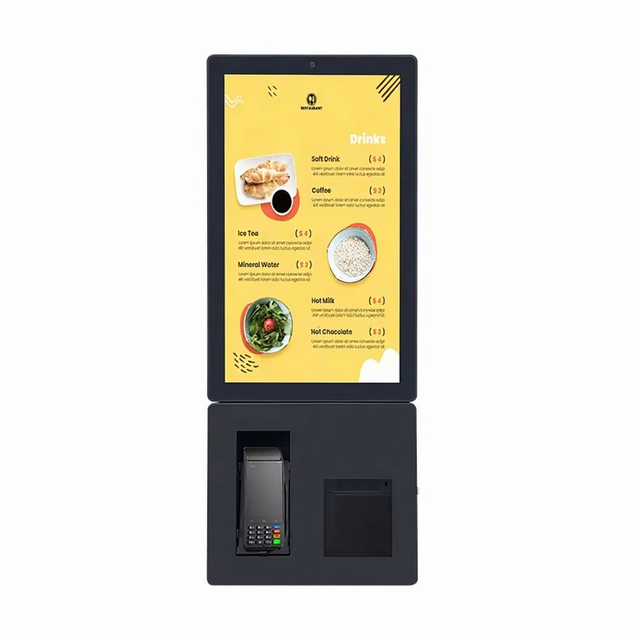 24-Inch Wall Mounted Portrait Touch Screen Kiosk Self-Service Ticket Receipt Printer Restaurant Self-Order & Payment Terminal