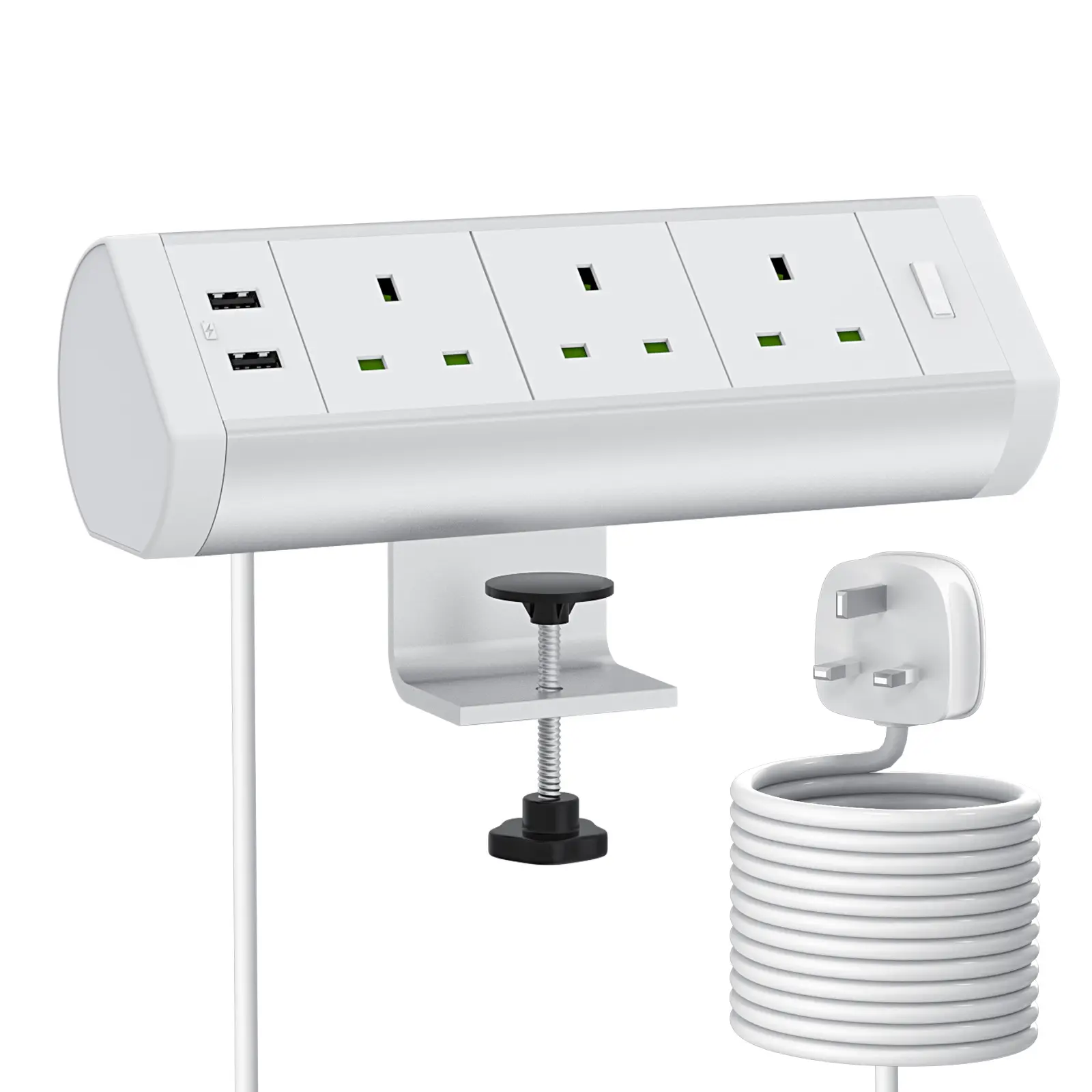 British desk Power socket Low price wholesale multi-plug power outlets with USB port 3m /9.84 ft extension cord