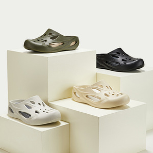 DERAN OEM logotipo personalizable pintura en <span class=keywords><strong>aerosol</strong></span> nueva primavera verano EVA zuecos hombres plataforma interior y exterior <span class=keywords><strong>zapatillas</strong></span> con punta cerrada zuecos - Product Image 3