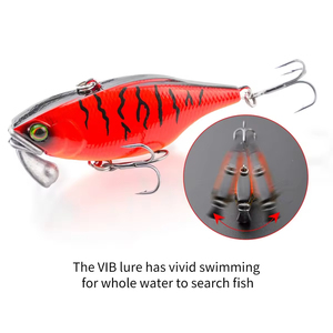 Señuelo VIB de plástico duro artificial de 60mm/18g, hundimiento lento, con cuentas de sonido y movimiento, para pesca de carpa, lubina y trucha - Product Image 5