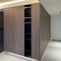 Meubles de chambre à coucher en bois massif, couleur noyer, design minimaliste, grands tiroirs, armoire, placard, garde-robe