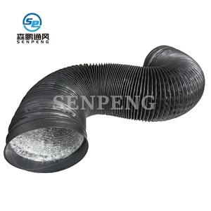 4 pulgadas negro HVAC resistente al fuego espiral diseño <span class=keywords><strong>Industrial</strong></span> <span class=keywords><strong>ventilación</strong></span> resistente al fuego PVC aluminio doble capa conducto Flexible - Product Image 5