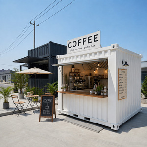 ร้านกาแฟคอนเทนเนอร์แบบโมดูลาร์ขนาด 8.2 ฟุต บาร์กลางแจ้ง ร้านอาหารฟาสต์ฟู้ด พร้อมอุปกรณ์ครบครัน เครื่องชงกาแฟ - Product Image 1