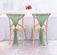 Rubans en gaze vert sauge pour décorations d'allée de mariage, nœuds de chaise, rubans universels pour housses de chaise pour décoration de fête et d'hôtel
