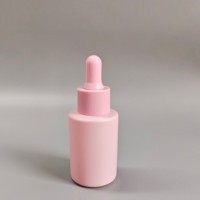 Ensemble de flacons en verre orange de 20 ml avec pompe à crème et flacon compte-gouttes en verre rose pastel de 30 ml, emballage cosmétique pour sérum et soins de la peau