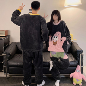 Conjuntos <span class=keywords><strong>de</strong></span> ropa <span class=keywords><strong>de</strong></span> dormir <span class=keywords><strong>de</strong></span> dibujos animados pareja Pijamas Mujer Otoño e Invierno Coral polar grueso estudiantes <span class=keywords><strong>adolescentes</strong></span> pijama <span class=keywords><strong>de</strong></span> hombre traje - Product Image 5