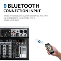 Xtuga KP4 Mini Mixeur Numérique Professionnel 4 Canaux 48V Alimenté par Bluetooth de Haute Qualité avec 99DSP et Fonction de Monitoring