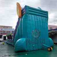 Prix d'usine - Toboggan aquatique gonflable géant pour adultes en PVC de 18 oz avec piscine amovible et souffleur pour fête en plein air