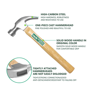Poignée en bois <span class=keywords><strong>marteau</strong></span> à griffes <span class=keywords><strong>chantier</strong></span> de construction outils durables multi-spécifications clou tirant et frappant <span class=keywords><strong>marteau</strong></span> - Product Image 4