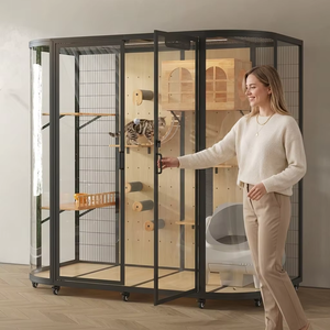 Cabane rustique en bois <span class=keywords><strong>pour</strong></span> <span class=keywords><strong>chat</strong></span>, grande niche intérieure, maisonnette multi-niveaux <span class=keywords><strong>pour</strong></span> <span class=keywords><strong>chat</strong></span>, abri chaud <span class=keywords><strong>pour</strong></span> animaux de compagnie, enclos naturel - Product Image 2