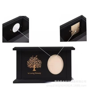 Wooden Pet Memorial <b>Urn</b> Rectangle Photo Frame Tree Of Life Cremation Box For Dog <b>Cat</b> Funeral Supplies Solid Wood - Product Image 4