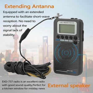 <span class=keywords><strong>Radio</strong></span> Portátil Digital con Alarma, <span class=keywords><strong>FM</strong></span> AM SW AIR CB VHF, Onda Corta, <span class=keywords><strong>Todas</strong></span> <span class=keywords><strong>las</strong></span> Bandas, para Aviones, con Batería Recargable - Product Image 4