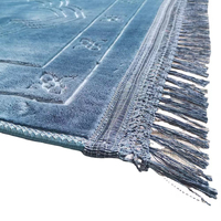 Tapis de Prière Épais 80x120CM, Couverture de Culte Islamique à Motif Uni, Tapis de Prière Musulman Sajada pour le Ramadan, Tapis Janamaz