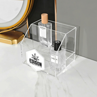 Organisateur en acrylique avec compartiments pour cosmétiques, télécommandes, table basse de salon et articles divers pour dortoir
