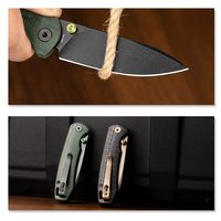 Couteau pliant de poche TRIVISA Dragonfly-GM pour hommes, lame 14C28N, manche en Micarta avec clip, outil de survie, camping en plein air, chasse