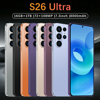 Smartphone S26 Ultra Pakistan Écran LED 7,3 pouces 90Hz Android 15 16 Go 1 To 108 MP 8800 mAh Deca Core 5G Double SIM Carte TF Face ID