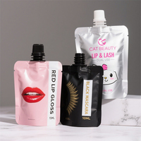 Pochette Doypack en aluminium pour rouge à lèvres 3ml 5ml 10ml, sachet d'emballage cosmétique liquide avec bec verseur pour gloss et gel