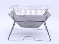 Réchaud de camping portable en acier inoxydable pliable pour pique-niques, randonnée et feux de camp, avec pieds