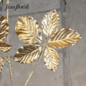 Lá cây giả làm bằng nhựa, kiểu dáng tự nhiên, thủ công, lá phong vàng giả, bán buôn, trang trí kỷ niệm, cành đơn - Product Image 4