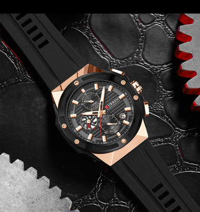 CURREN 8462 orologi da polso da uomo di marca classica Casual Business orologi in Silicone al quarzo con lancette luminose quadrante cronografo - Product Image 3