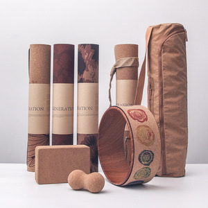 Eco Friendly Sustainable Cork Esterilla De Yoga Mat Custom logo Non slip Kork Tappetini Yoga <b>Matt</b>, Sweat Resistant, Wider - Product Image 4