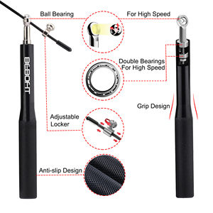 <span class=keywords><strong>Corde</strong></span> à <span class=keywords><strong>sauter</strong></span> ajustable en métal sans emmêlement, haute vitesse, pour l'entraînement Fitness - Product Image 6