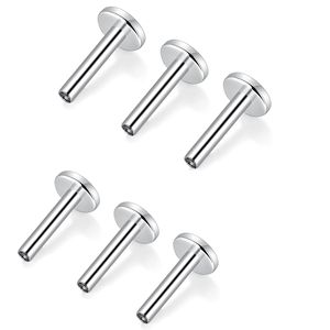 Stainless Steel Round Bottom Lip <b>Stud</b> 1.2mm Internal Thread 4mm Base 6 8 10mm Height Unisex Piercing Jewelry - Product Image 3
