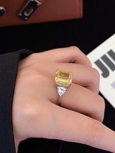 แหวน<span class=keywords><strong>พลอย</strong></span><span class=keywords><strong>โกเมน</strong></span>สีเหลืองสดใส <span class=keywords><strong>ความ</strong></span>คมชัดสูง ตัวเรือนเงินแท้ S925 ทรงคุชชั่น สำหรับงานหมั้นและงานแต่งงาน - Product Image 6