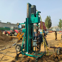 Machine de forage et de pieutage électrique 11KW pour pieutage à sec en spirale, forage de puits d'eau et pieutage, équipement de forage à tarière mobile sur roues