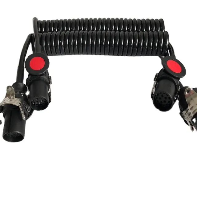 Hochwertiges TPU 7-poliges ABS-Anhänger zubehör Feder kabel Spiral kabel für Traktor anhänger