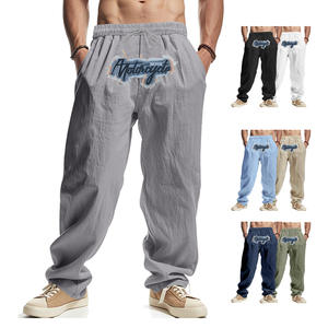 Pantalon de jogging ample en lin pour homme Mayon, taille élastique, respirant, style décontracté, tendance streetwear hip-hop - Product Image 3