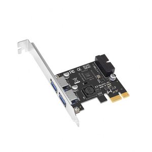 Adaptador de tarjeta de expansión <span class=keywords><strong>USB</strong></span> 3,0 <span class=keywords><strong>PCI</strong></span>-E 2 puertos USB3.0 <span class=keywords><strong>Hub</strong></span> interno 19 pines 19 pines encabezado <span class=keywords><strong>USB</strong></span> 3 A tarjeta adaptadora PCIE <span class=keywords><strong>PCI</strong></span> <span class=keywords><strong>Express</strong></span> - Product Image 1