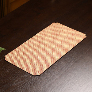 Tappetino da Tè Portatile Vintage <span class=keywords><strong>in</strong></span> Bambù e Seta, Artigianato <span class=keywords><strong>in</strong></span> Lacca, Tessuto a Mano, Accessorio per Sala Incenso di Alta Qualità - Product Image 3