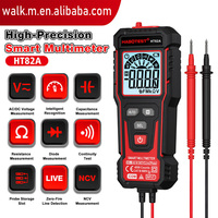 HT82A Multimeter Digital Portabel Genggam Presisi Tinggi 4000 Angka, Pengukur True RMS Rentang Otomatis Cerdas