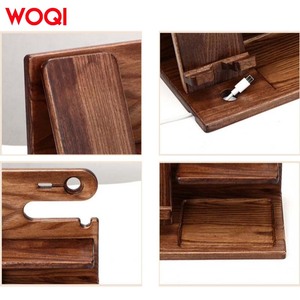 Woqi Đa Mục Đích Bằng Gỗ Điện Thoại Di Động Sạc Đứng Văn Phòng Máy Tính Để Bàn Xem Lối Vào Kính Gỗ Thủ Công Mỹ Nghệ - Product Image 4