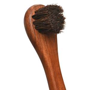 Ensemble de brosses à chaussures en crin de cheval de qualité supérieure avec brosse applicatrice incurvée, 100% crin de cheval naturel, manche en bois pour le nettoyage et le polissage - Product Image 4