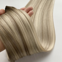 Extensions de cheveux Genius Weft 100 % naturels, couleur personnalisée, sans perte, sans nœuds, double épaisseur, prix de gros Qingdao
