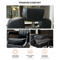 Fauteuil de barbier JOXIN avec dossier inclinable et base ronde large, fauteuil de salon professionnel vintage pour le toilettage masculin