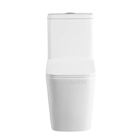 ORTONBATH WC monobloc moderne en céramique à double chasse 4/6L, émail autonettoyant, désodorisation automatique, siphon en S, à poser au sol