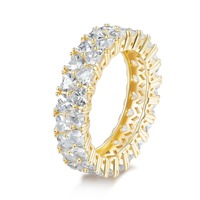 Bague Éternité Moissanite Taille Cœur en Argent Sterling 925 Plaqué Or VVS, Bijou Fin pour Femme, Idéale pour Mariage