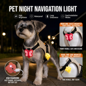 Luz de Navegación Nocturna Recargable e Impermeable para Mascotas, Linda Forma de Pata de Mariposa, Lámpara de Seguridad LED con Carga USB para Collar de Perro - Product Image 1