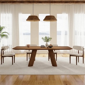 <strong>2025</strong> Contemporary <strong>Modern</strong> Rectangular Solid Oak Wooden <strong>Dining</strong> <strong>Table</strong> and Chair Furniture <strong>Dining</strong> <strong>Table</strong> <strong>Set</strong> for 6 8 Seats - Product Image 3
