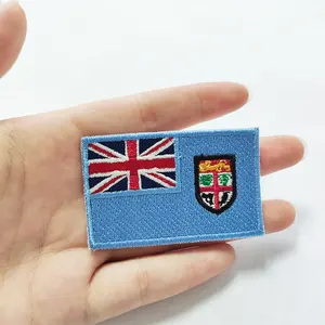 Factory Custom wholesale flag cloth Embroidery Iron On Patch For Clothing Clothes hats Embroidered hook and loop Patches