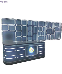 Comptoir <span class=keywords><strong>de</strong></span> rédemption d'arcade personnalisé Maxsen gris et blanc avec LED néon, robuste et écologique, pour centre <span class=keywords><strong>de</strong></span> jeux, <span class=keywords><strong>boutique</strong></span> <span class=keywords><strong>de</strong></span> cadeaux, kiosque <span class=keywords><strong>de</strong></span> service - Product Image 3
