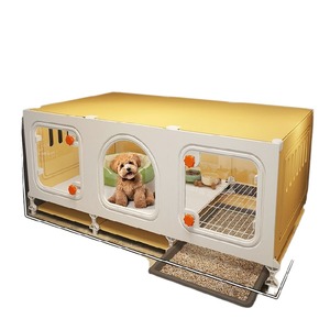 Jaula para Perros Pequeños de Interior con Inodoro Integrado, Villa para Cachorros 3 en 1, Caseta de Plástico para Mascotas con Dormitorio y Zona de Baño para Uso Doméstico - Product Image 5