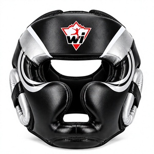 Boxing <b>Mouth</b> <b>Guard</b> Black Adjustable Leather Durable Cheek Chin Ear Protection MMA Combat <b>Sports</b> - Product Image 3